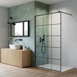 Radaway Perete de dus tip Walk-In, negru mat, Radaway Nes Black Walk-In II Factory 10013090-54-55 (10013090-54-55)