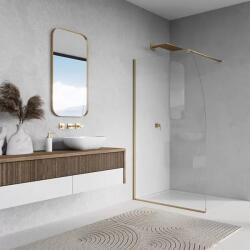 RONAL Perete de dus tip Walk-In, cu profil compensator de fixare pe perete, Ronal Easy Segel STR4PS Gold Brushed STR4PS1201307 (STR4PS1201307)