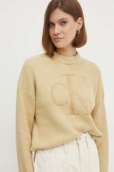 Calvin Klein pulóver női, bézs, félgarbó nyakú, J20J223615 - bézs L