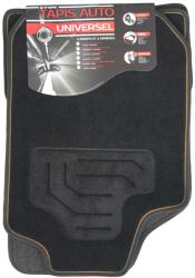 CUSTO POL Set Covorase Auto Universale Custo Twin, Mocheta, negru cu bordura portocalie, 4 buc