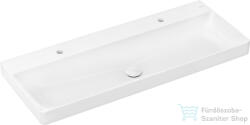 Hansgrohe XELU Q Smartclean 120x48 cm-es fali mosdó 2 csaplykkal, túlfolyó nélkül, fehér 61042450 (61042450)