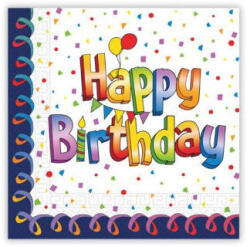 Procos Szalvéta Happy Birthday (Boldog születésnapot) 33x33cm 20db (333731)