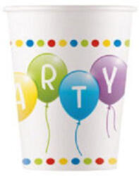 Procos Party pohár lufis Happy Birthday 200ml 8db papír (333461)