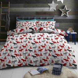  Lenjerie de pat din bumbac CHRISTMAS MOOSE alb Dimensiune lenjerie de pat: 2 buc 70 x 90 cm | 200 x 220 cm Lenjerie de pat