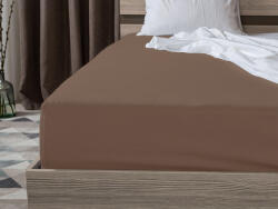  Cearsaf Jersey EXCLUSIVE cu elastic maro inchis 200 x 220 cm