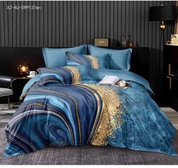 Luna ágynemű garnitúra 7 részes 5D kék-arany - deermashop