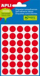 APLI Etikett, 13 mm kör, kézzel írható, színes, APLI, piros, 175 etikett/csomag (2057) - molnarpapir