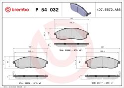 BREMBO fékbetétkészlet, tárcsafék BREMBO P 54 032 (P 54 032)