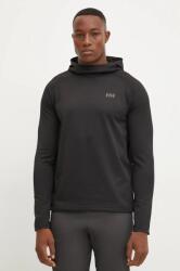 Helly Hansen sportos pulóver Versalite Fleece fekete, sima, kapucnis, 49551 - fekete L