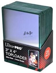 Ultra Pro kemény tok toploader 3" x 4" Standard színtelen zöld kerettel 35pt - doboz (25 db)