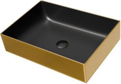 Welland 9636E pultra építhető mosdókagyló - 50 x 35 cm - fekete / arany (9636-E-123)