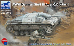 Bronco Models Bronco WWII German StuG III Ausf C/D with 75mm StuK 37/L24&75mm StuK40/L48(2in1) 1: 35 (CB35116)