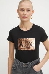 Giorgio Armani pamut póló női, fekete, 8NYTDL YJ73Z - fekete XL