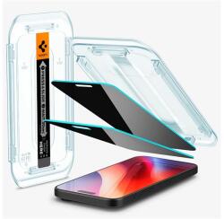Spigen EZ FIT képernyővédő üveg 2db (2.5D, betekintés védelem, 0.2mm, 9H + segédkeret) ÁTLÁTSZÓ Apple iPhone 16 Pro (AGL07929) - bluedigital