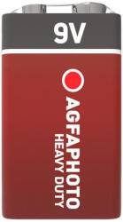 AgfaPhoto Elem, 9V, 1 db, féltartós (szén-cink), zsugor, AGFAPHOTO "Heavy Duty (APF9VS)