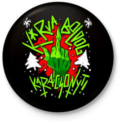 printfashion Kurva boldog karácsonyt grinch - Kitűző, hűtőmágnes - Fekete (16871680)