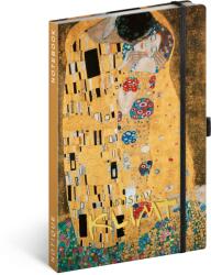 PRESCO Keménytáblás notesz vonalas krémszínű lapokkal leszorító gumiszalaggal Gustav Klimt 130x210mm, Presco (52156)