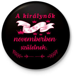 printfashion Szülinap királynők szalag pink - Kitűző, hűtőmágnes - Fekete (16866237)