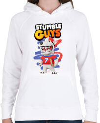 printfashion Stumble guys polar bear - Női kapucnis pulóver - Fehér (16868240)