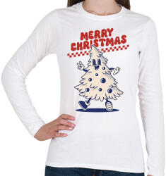 printfashion Merry christmas - Női hosszú ujjú póló - Fehér (16869755)