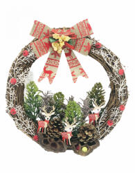 Eventissimi® Coronita Craciun Eventissimi, 27 cm, din nuiele, peisaj (AC-003)