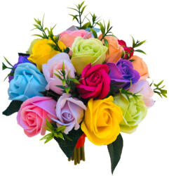 Eventissimi® Buchet flori personalizabil, Eventissimi, 27 Trandafiri, Curcubeu (BF-012)