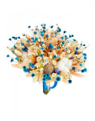 Eventissimi® Buchet personalizabil din flori naturale uscate (Somon Albastru) (BF-158(20))