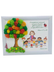 Eventissimi® Tablou cu licheni in rama pentru Invatatoare Educatoare, Eventissimi, Personalizabil, Multicolor, 19 x 24 cm (TL-019)