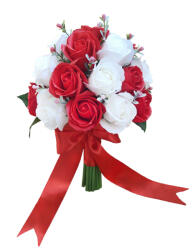 Eventissimi® Buchet de Flori EVENTISSIMI - 27 Trandafiri, Alb Rosu (BF-031)