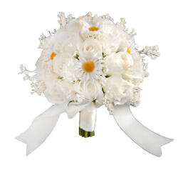Eventissimi® Buchet de Flori EVENTISSIMI - Trandafiri si Margarete, Alb (BF-016)