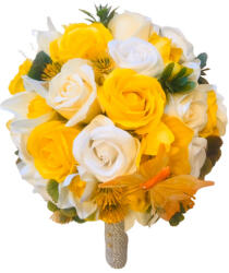 Eventissimi® Buchet de Flori EVENTISSIMI - Trandafiri Alb Galben (BF-010)