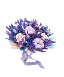 Eventissimi® Buchet flori personalizabil, Eventissimi, Plante naturale uscate, mov roz (BF-073)