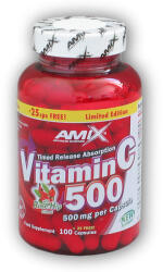 Amix Nutrition Vitamina C 500 mg + măceșe 125 capsule