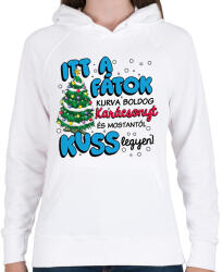 printfashion Karácsony Itt a fátok family guy - Női kapucnis pulóver - Fehér (16871808)