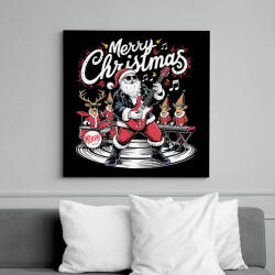 printfashion Merry Christmas - Vászonkép - Fekete (16864998)