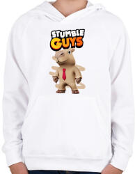 printfashion Stumble guys capybara - Gyerek kapucnis pulóver - Fehér (16866488)