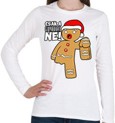 printfashion Csak a gombokat ne - Női hosszú ujjú póló - Fehér (16869327)