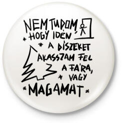printfashion Karácsonyfa dísz - Kitűző, hűtőmágnes - Fehér (16872982)
