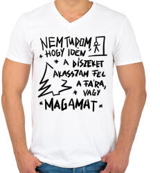 printfashion Karácsonyfa dísz - Férfi V-nyakú póló - Fehér (16872591)