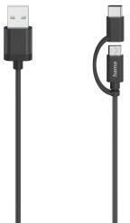 Hama Micro-USB Cable, 2 in 1, incl. Adapter to USB-C, USB 2.0, 0.75 m (HM200616)