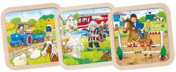 Goki Puzzle din lemn Goki - Fermă, stație de pompieri, asortiment (57382) Puzzle