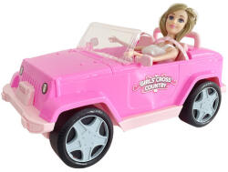  Rózsaszín autó 30 cm babával