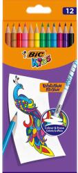 BIC Creioane colorate cu guma de sters Evolution Illusion Bic, 12 culori
