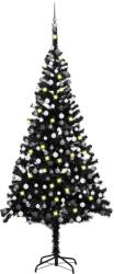 vidaXL Brad cu led-uri globuri 240 cm negru (3077678)