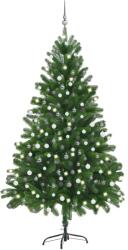 vidaXL Set cu led-uri si globuri 210 cm verde (3077728)