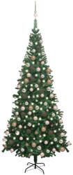 vidaXL Set cu LED-uri si globuri 240 cm verde (3077577)