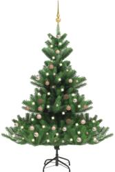 vidaXL Nordmann cu LED-uri si globuri 150 cm verde (3077645)