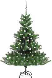 vidaXL Nordmann cu LED-uri si globuri 180 cm verde (3077732)