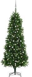 vidaXL Set cu LED-uri si globuri 240 cm verde (3077729)