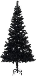 vidaXL Brad cu LED-uri si globuri 210 cm negru (3077591)